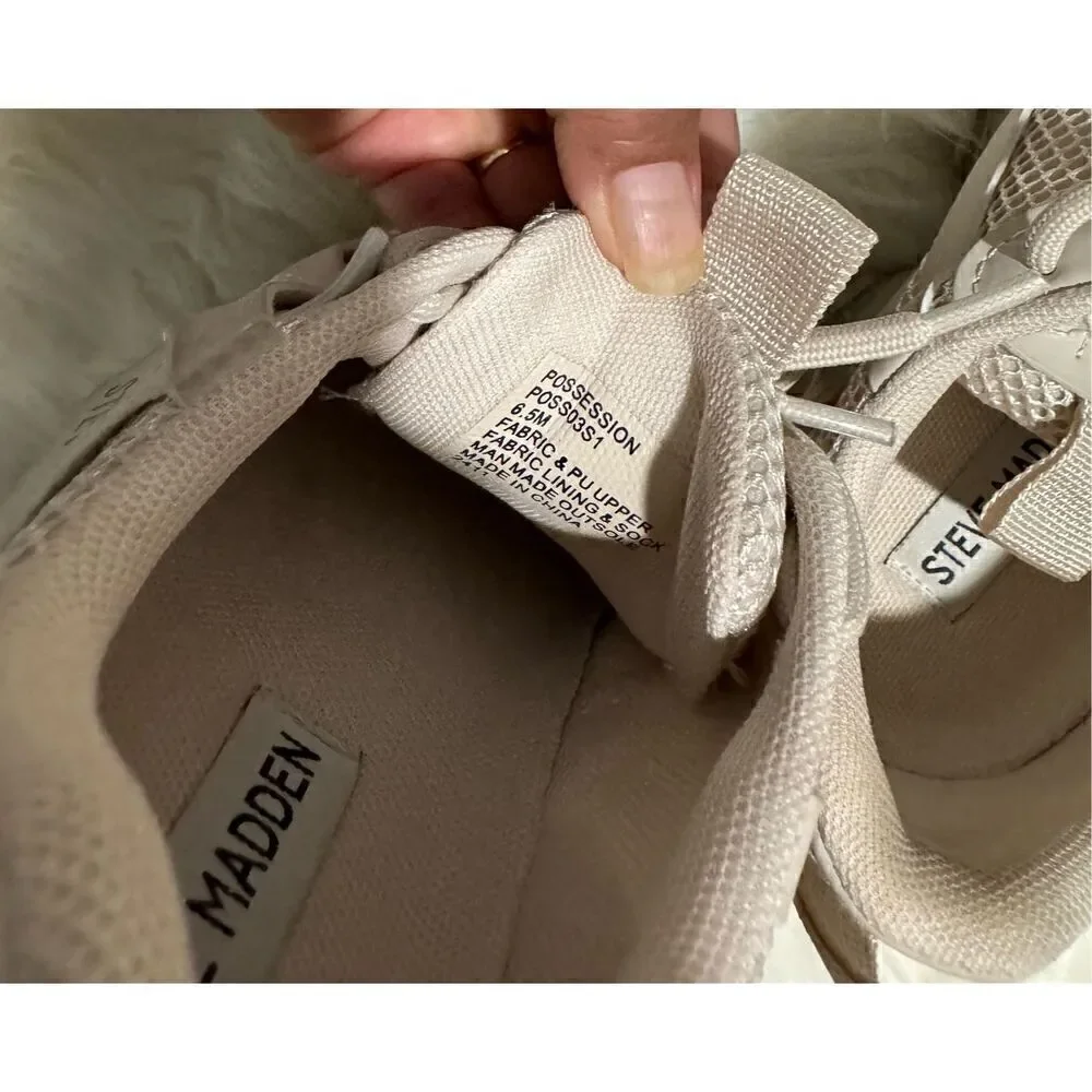 Steve Madden Possession trainers in Greige sneakers 6.5